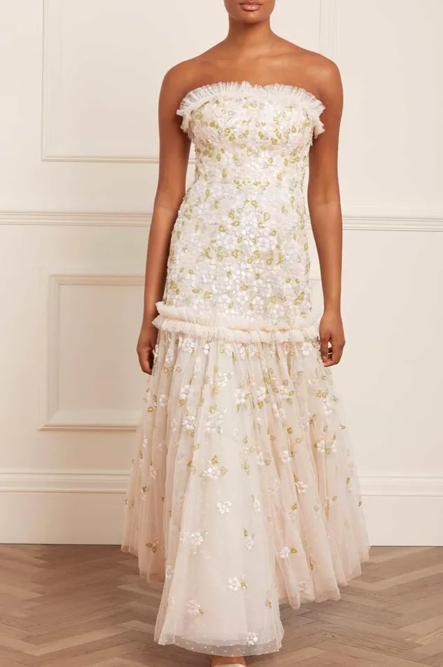 Needle and Thread Dresses Brianna Strapless Gown Champagne 8211 Women