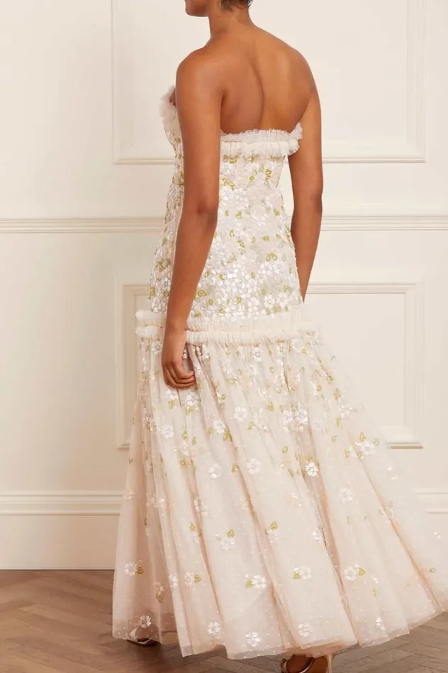 Needle and Thread Dresses Brianna Strapless Gown Champagne 8211 Women
