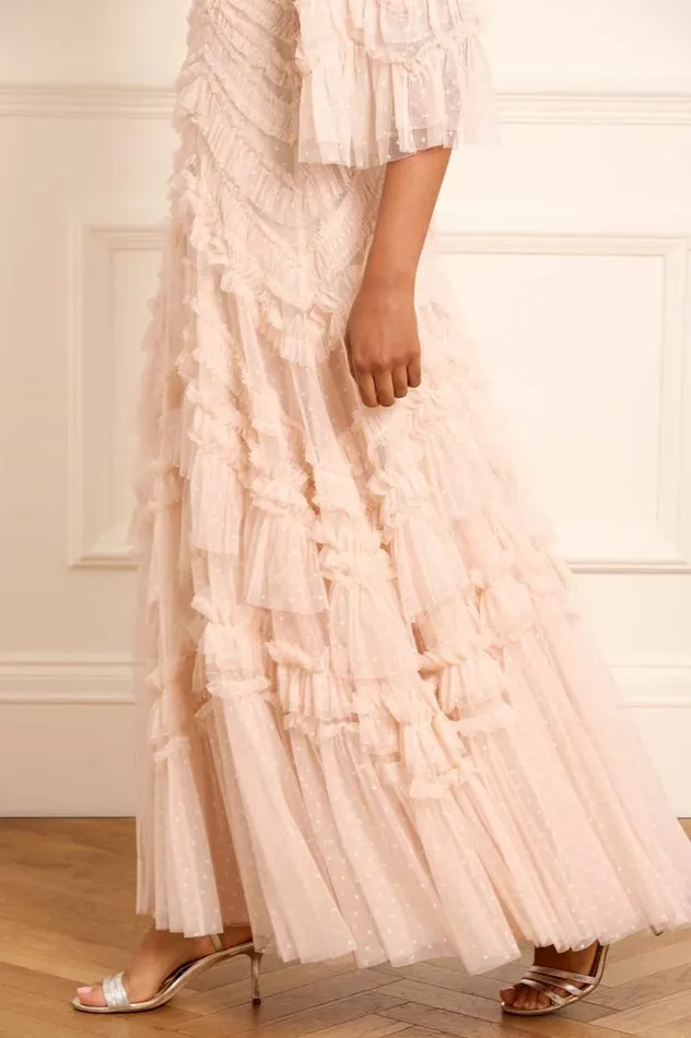 Needle and Thread Dresses Elia Long Sleeve Gown Beige 8211 Women