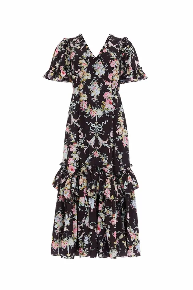 Needle and Thread Dresses Enchanted Garden Eva Crepe Ballerina Dress Black 8211 Women