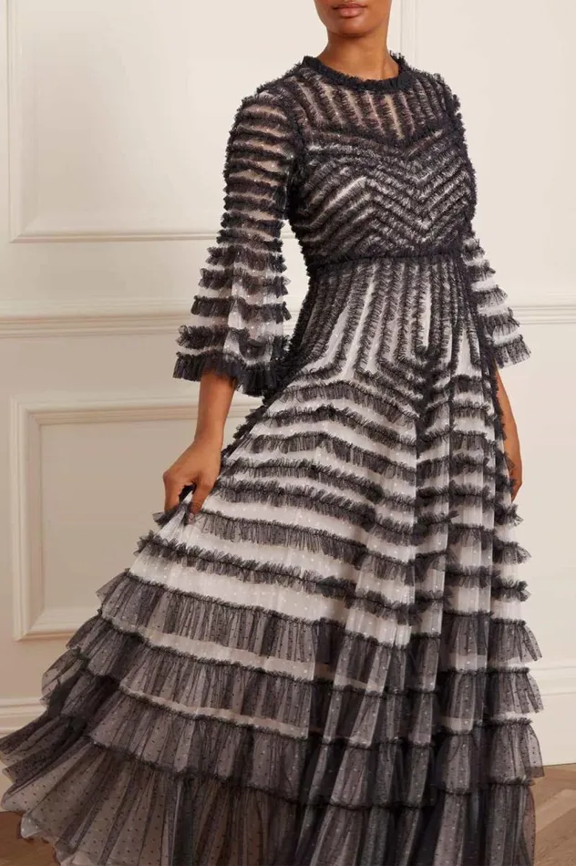 Needle and Thread Dresses La Vie En Rose Round Neck Gown Black 8211 Women