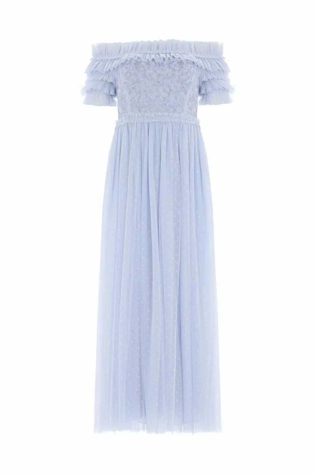 Needle and Thread Dresses Midsummer Lace Bodice OffShoulder Ankle Gown Blue 8211 Women