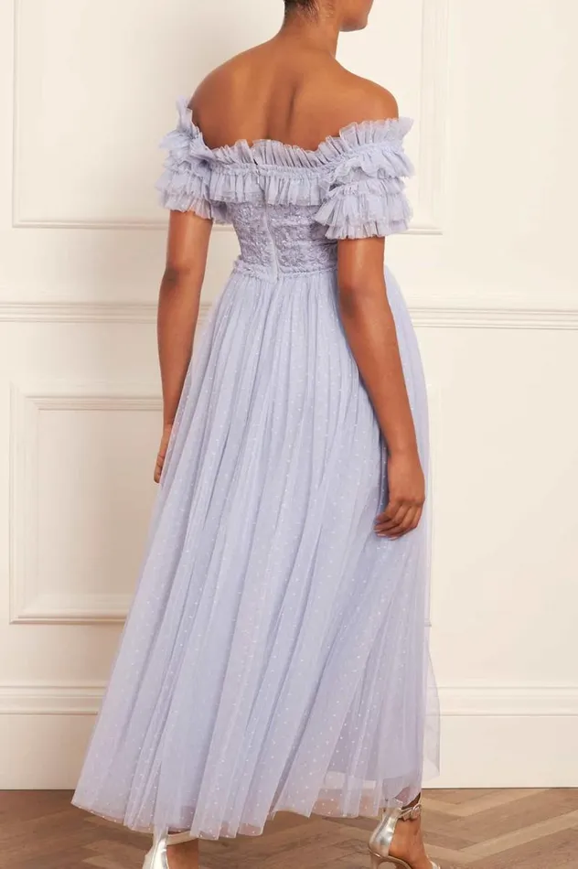 Needle and Thread Dresses Midsummer Lace Bodice OffShoulder Ankle Gown Blue 8211 Women