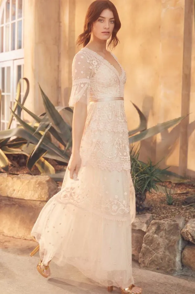 Needle and Thread Dresses Midsummer Lace Gown Champagne 8211 Women