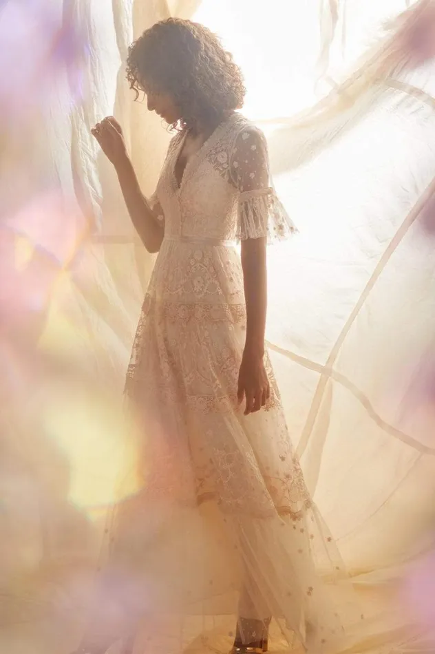 Needle and Thread Dresses Midsummer Lace Gown Champagne 8211 Women