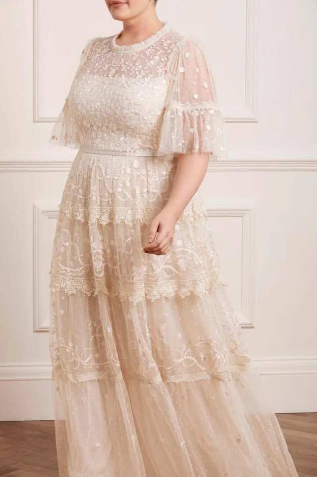 Needle and Thread Dresses Midsummer Lace Round Neck Gown Champagne 8211 Women