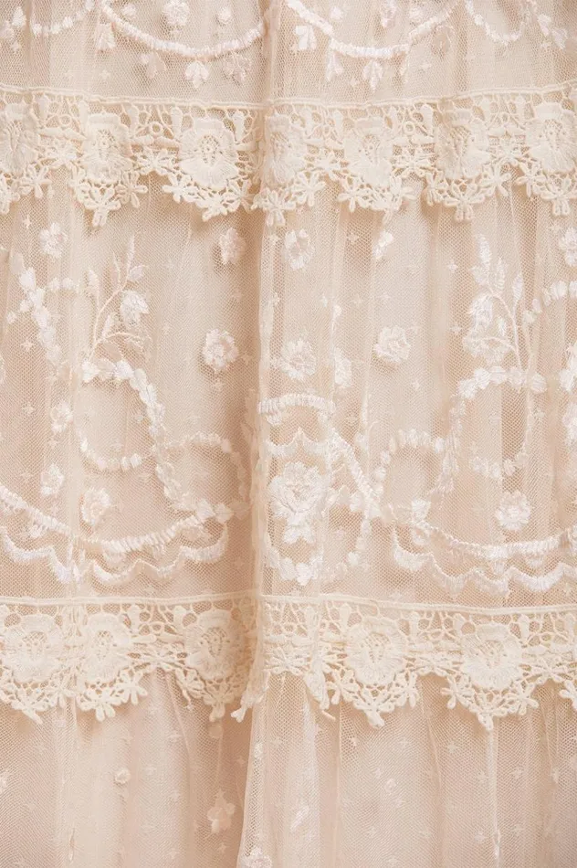 Needle and Thread Dresses Midsummer Lace Round Neck Gown Champagne 8211 Women