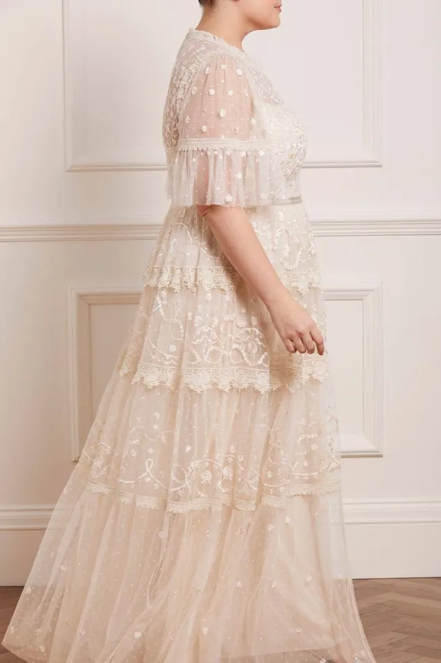 Needle and Thread Dresses Midsummer Lace Round Neck Gown Champagne 8211 Women