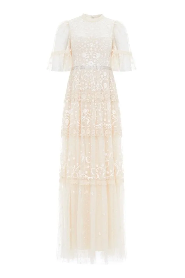 Needle and Thread Dresses Midsummer Lace Round Neck Gown Champagne 8211 Women