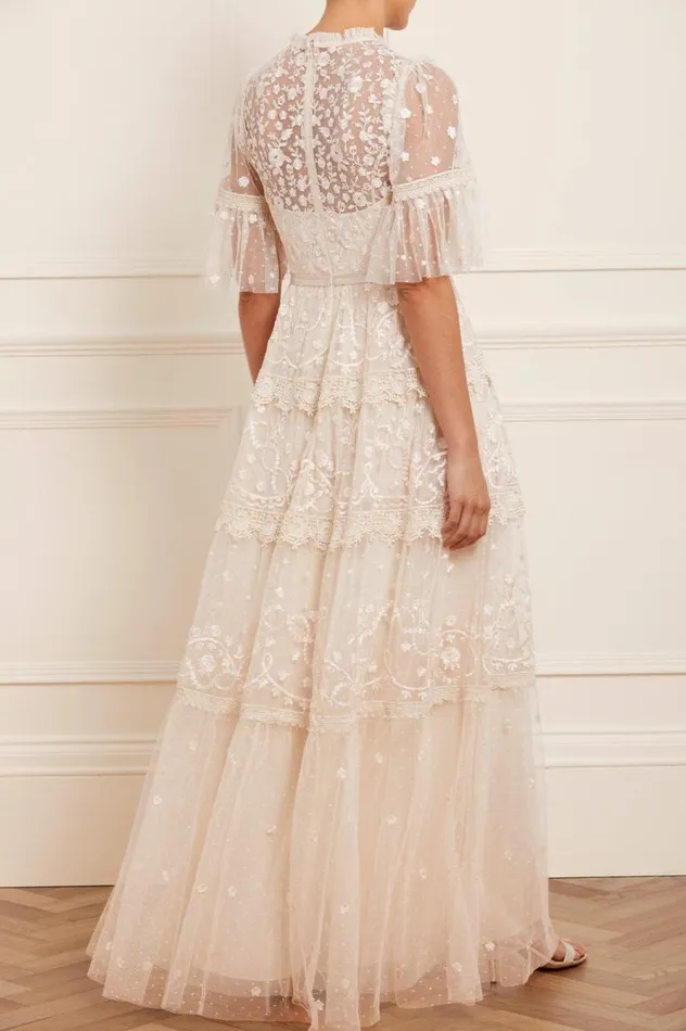 Needle and Thread Dresses Midsummer Lace Round Neck Gown Champagne 8211 Women