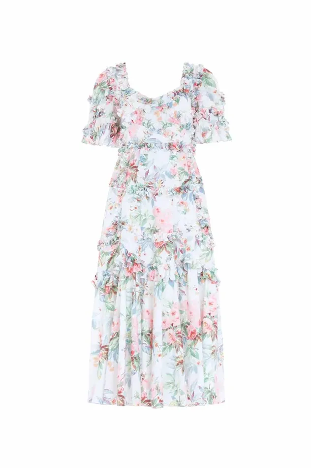 Needle and Thread Dresses Paradise Garden Alice Crepe Ballerina Dress Multi 8211 Women