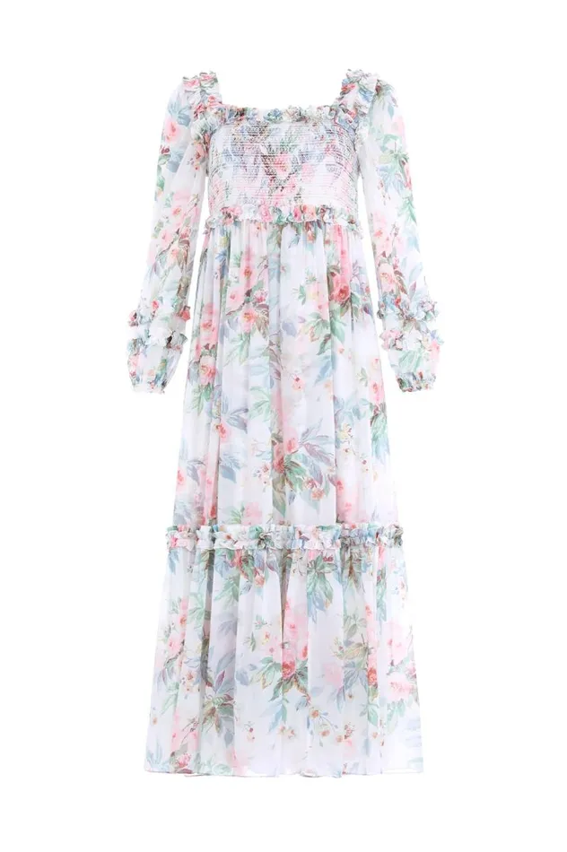 Needle and Thread Dresses Paradise Garden Maria Chiffon Ankle Gown Multi 8211 Women