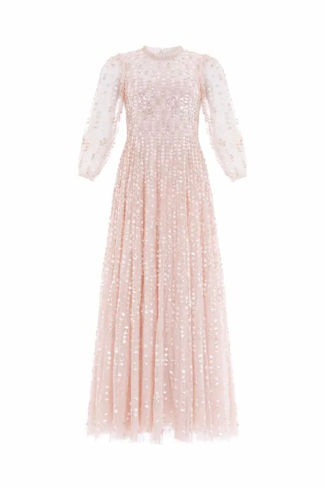 Needle and Thread Dresses Raindrop Long Sleeve Ankle Gown Beige 8211 Women