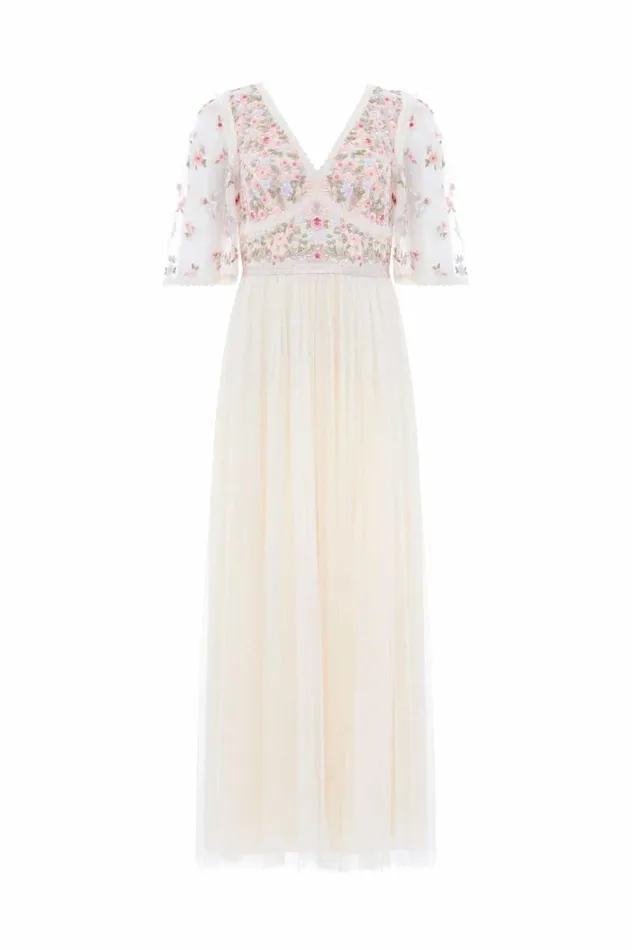 Needle and Thread Dresses Ribbon Bouquet Bodice Ankle Gown Champagne 8211 Women