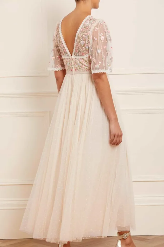 Needle and Thread Dresses Ribbon Bouquet Bodice Ankle Gown Champagne 8211 Women