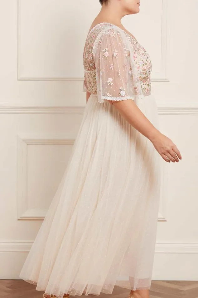 Needle and Thread Dresses Ribbon Bouquet Bodice Ankle Gown Champagne 8211 Women