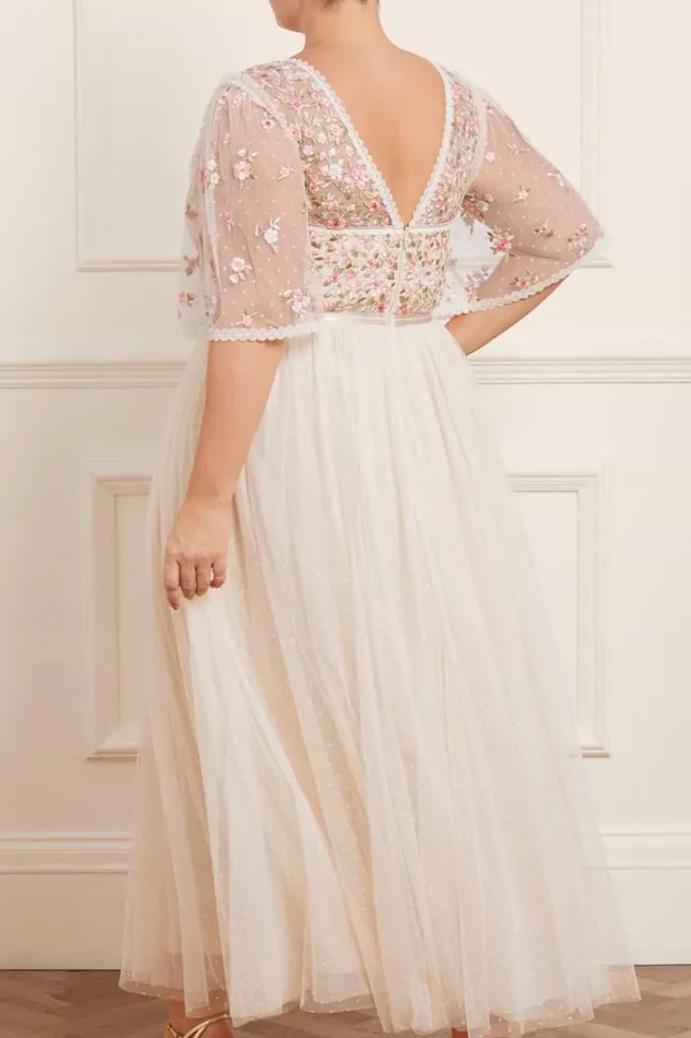 Needle and Thread Dresses Ribbon Bouquet Bodice Ankle Gown Champagne 8211 Women