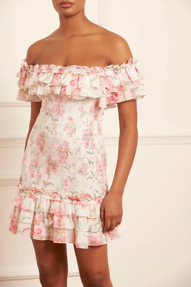 Needle and Thread Dresses Summer Posy Chiffon Smocked Micro Mini Dress Multi 8211 Women