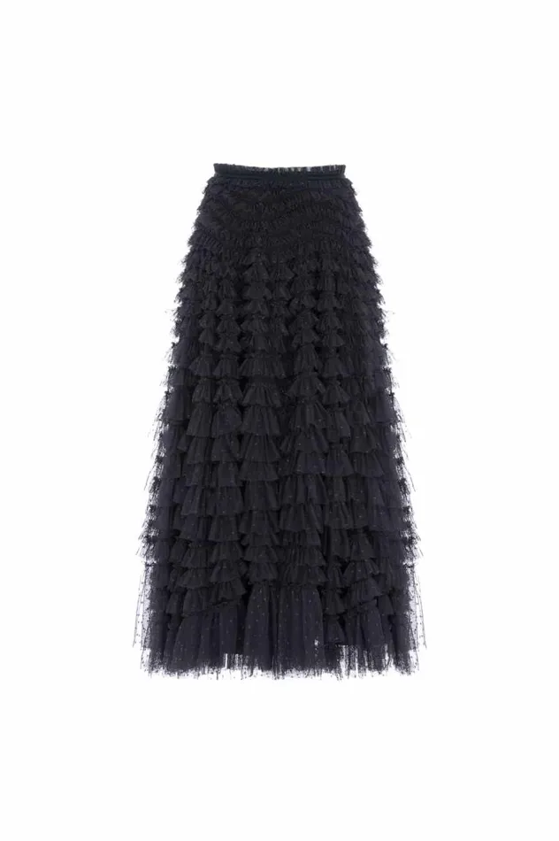 Needle and Thread Skirts Hattie Ruffle Ankle Skirt Black 8211 Women