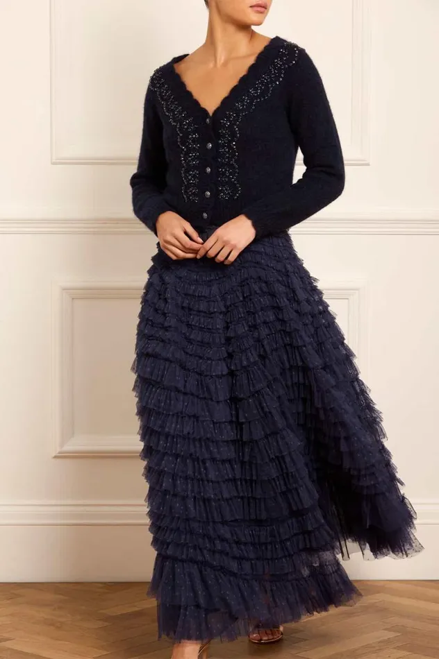 Needle and Thread Skirts Hattie Ruffle Ankle Skirt Blue 8211 Women