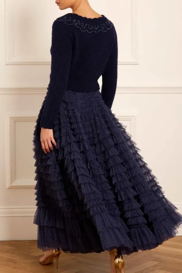Needle and Thread Skirts Hattie Ruffle Ankle Skirt Blue 8211 Women