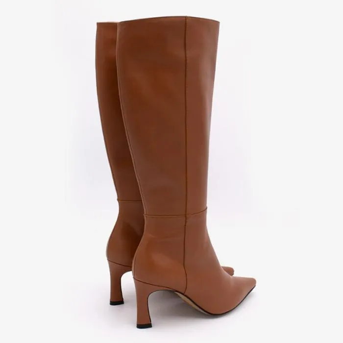 ngel Alarcn Boots Woman HATA 8211 Leather Pointedtoe Heeled Boots