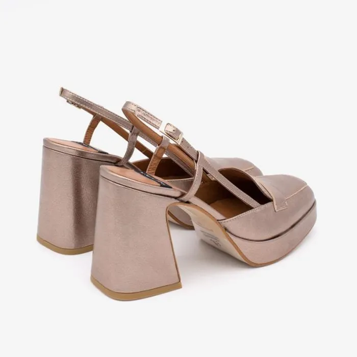 ngel Alarcn Heeled Shoes Woman SAYAL 8211 Loafer With Wide High Heel And Plartaform