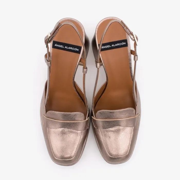 ngel Alarcn Heeled Shoes Woman SAYAL 8211 Loafer With Wide High Heel And Plartaform