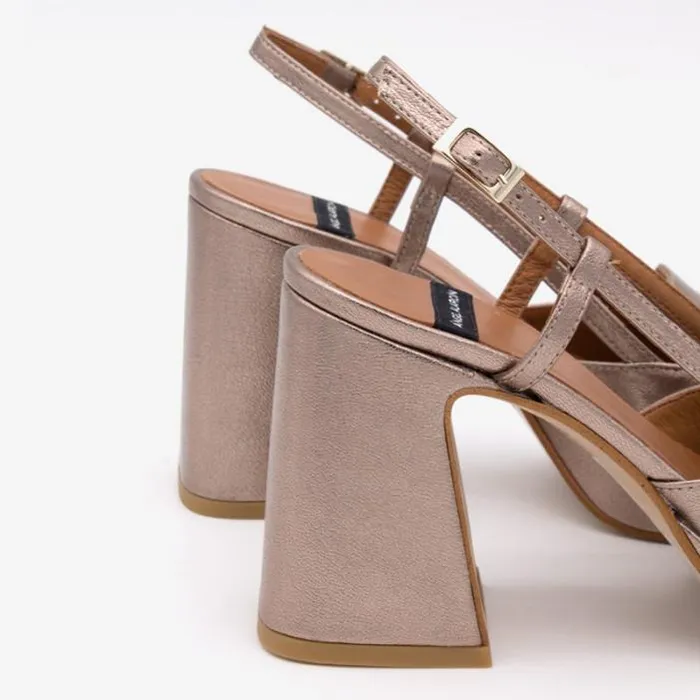 ngel Alarcn Heeled Shoes Woman SAYAL 8211 Loafer With Wide High Heel And Plartaform