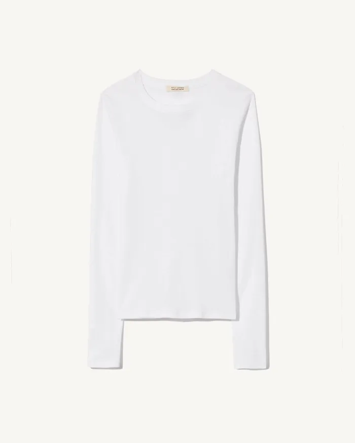 Nili Lotan EMELIE LONG SLEEVE TEE Black Women Tees