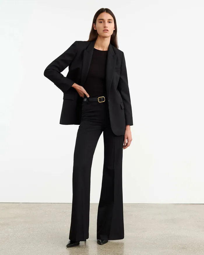 Nili Lotan EMELIE LONG SLEEVE TEE Black Women Tees