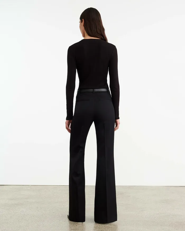 Nili Lotan EMELIE LONG SLEEVE TEE Black Women Tees