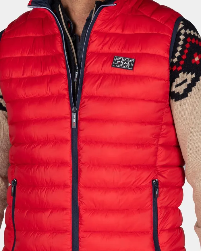 NZA New Zealand Auckland Jackets Red Padded Vest 8211 Reef Red 8211 Men