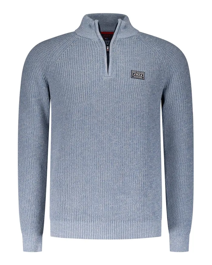 NZA New Zealand Auckland Knitwear Dark Green Cotton Sweater With HalfZip 8211 Brave Blue 8211 Men NZA New Zealand Auckland Knitwear Dark Green Cotton Sweater With HalfZip 8211 Brave Blue 8211 Men