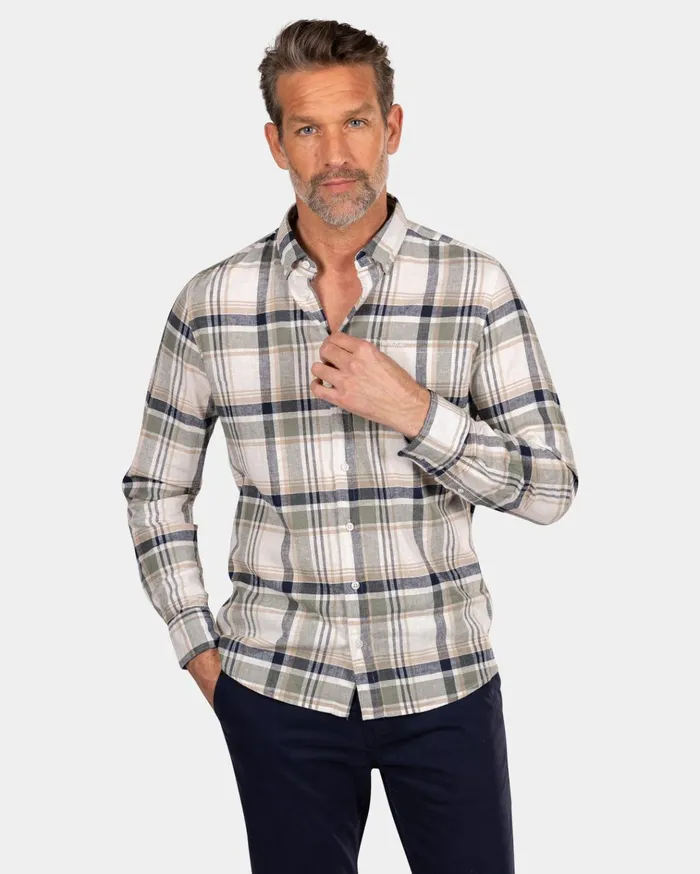 NZA New Zealand Auckland Shirts Grey And Green Checkered Shirt 8211 Sage 8211 Men