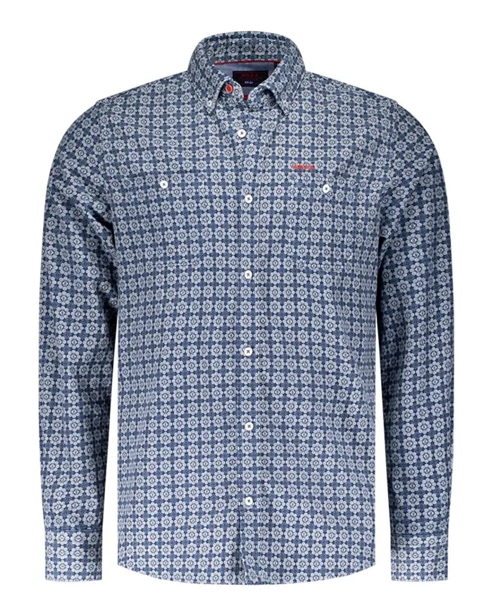 NZA New Zealand Auckland Shirts Navy Corduroy Shirt With Polka Dots 8211 Winter Navy 8211 Men
