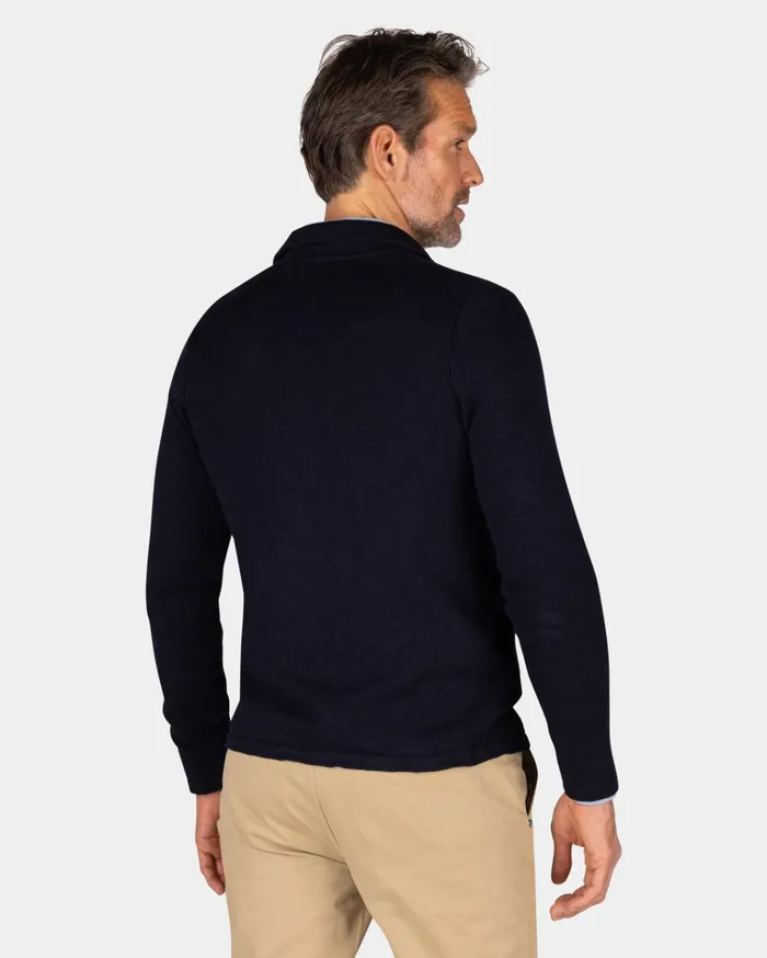 NZA New Zealand Auckland Sweatshirts Dark Blue Cotton Overshirt 8211 Midnight Navy 8211 Men