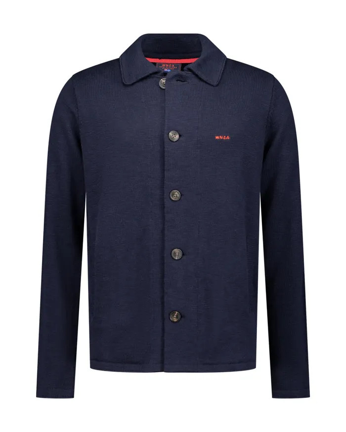 NZA New Zealand Auckland Sweatshirts Dark Blue Cotton Overshirt 8211 Midnight Navy 8211 Men