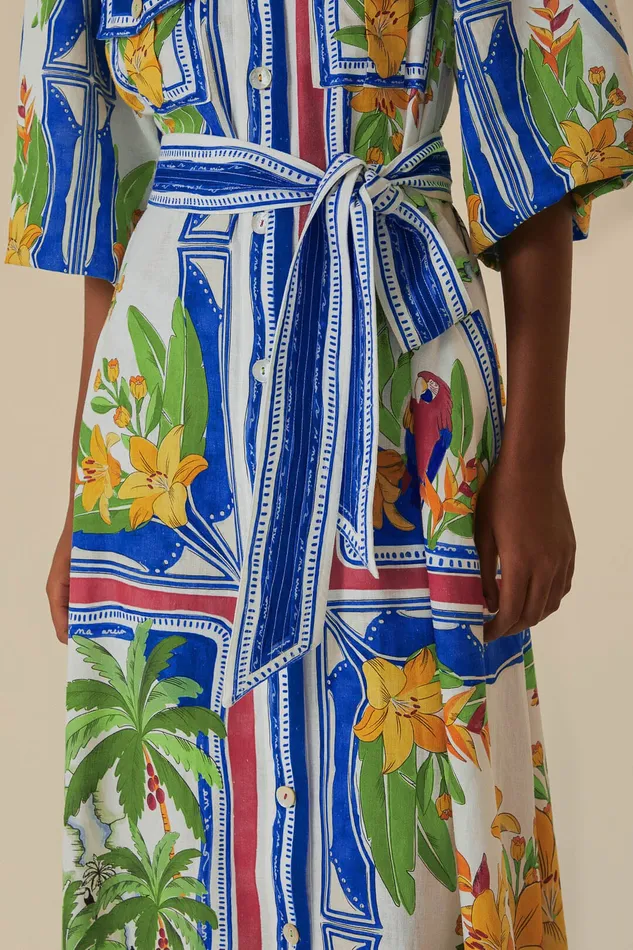 OffWhite Tropical Destination Midi Dress Women Farm Rio Midi Dresses