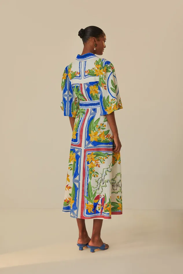 OffWhite Tropical Destination Midi Dress Women Farm Rio Midi Dresses