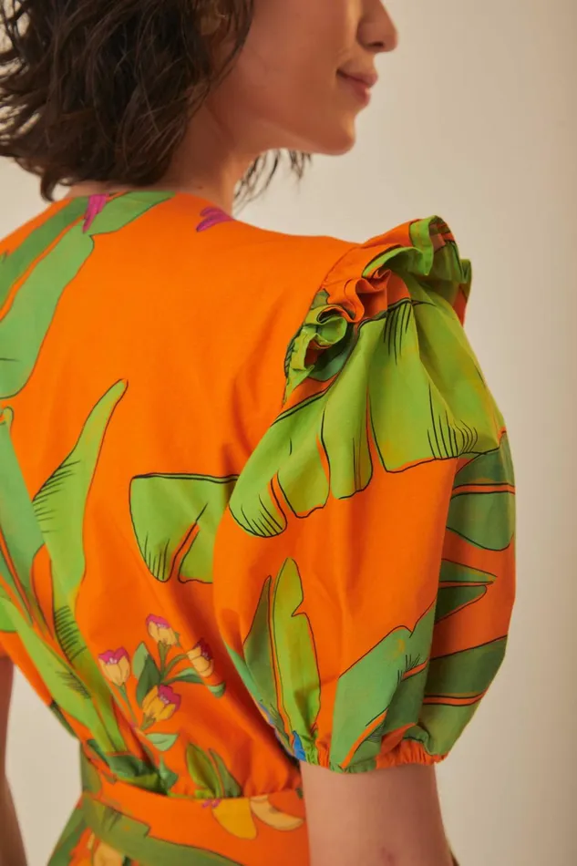 Orange Fresh Macaws Romper Women Farm Rio Rompers