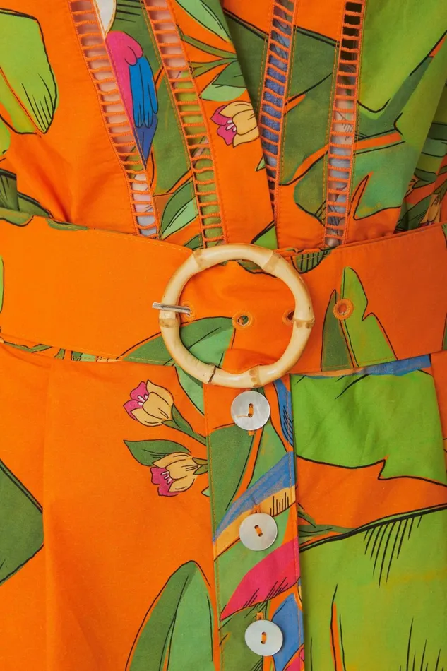 Orange Fresh Macaws Romper Women Farm Rio Rompers