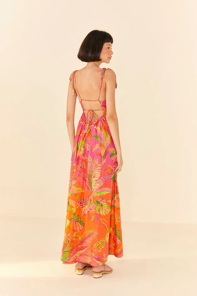 Orange Ombre Forest Maxi Dress Women Farm Rio Maxi Dresses