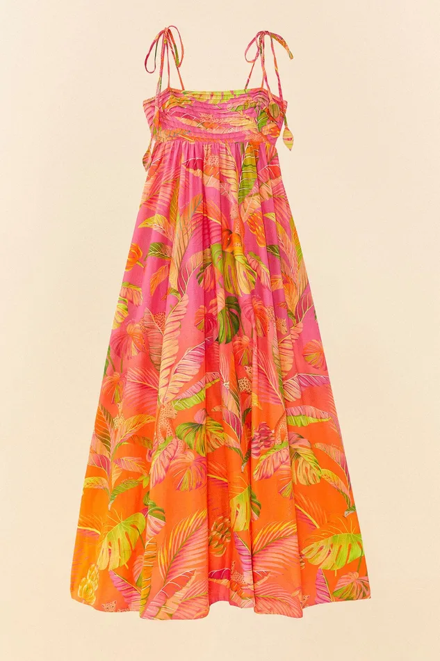 Orange Ombre Forest Maxi Dress Women Farm Rio Maxi Dresses