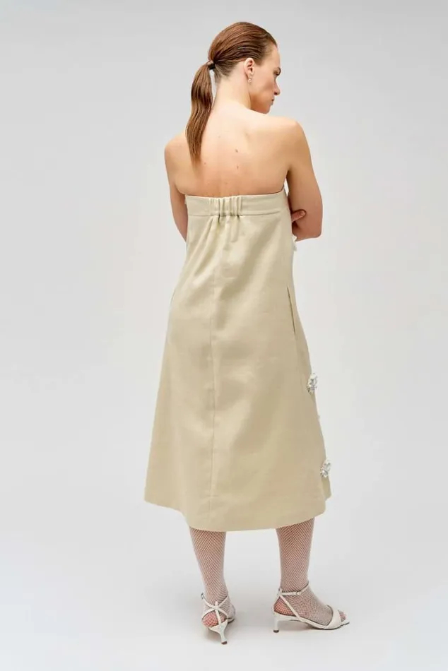Oroton Dresses Flower Sequin Gown Limestone 8211 Women