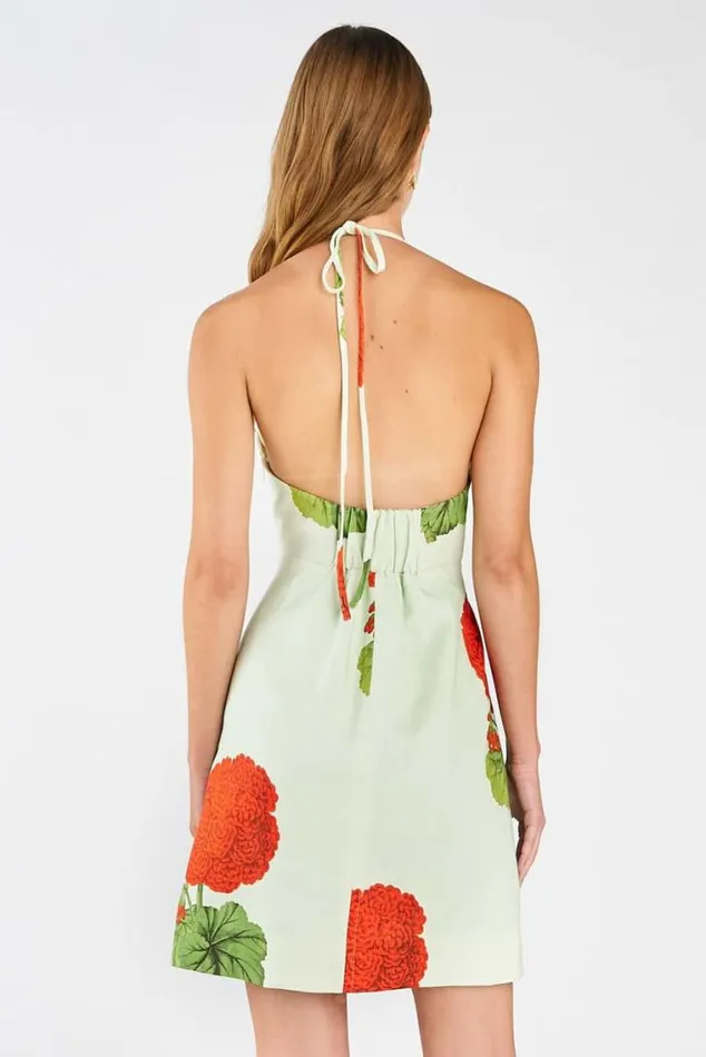 Oroton Dresses Posie Geranium Bell Dress Sea Spray 8211 Women