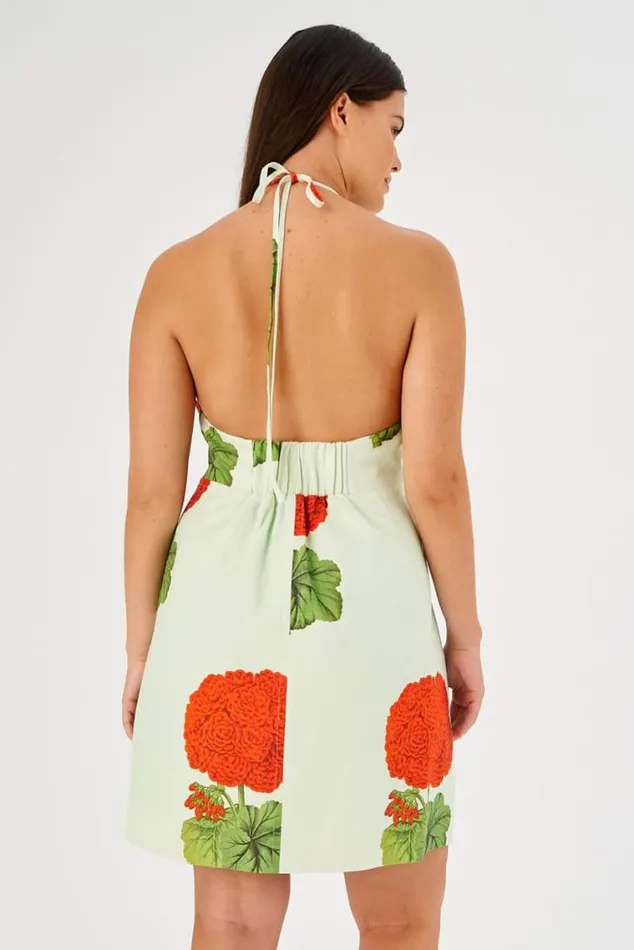 Oroton Dresses Posie Geranium Bell Dress Sea Spray 8211 Women
