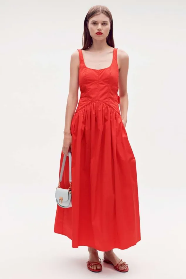 Oroton Dresses Tie Back Sundress Poppy 8211 Women