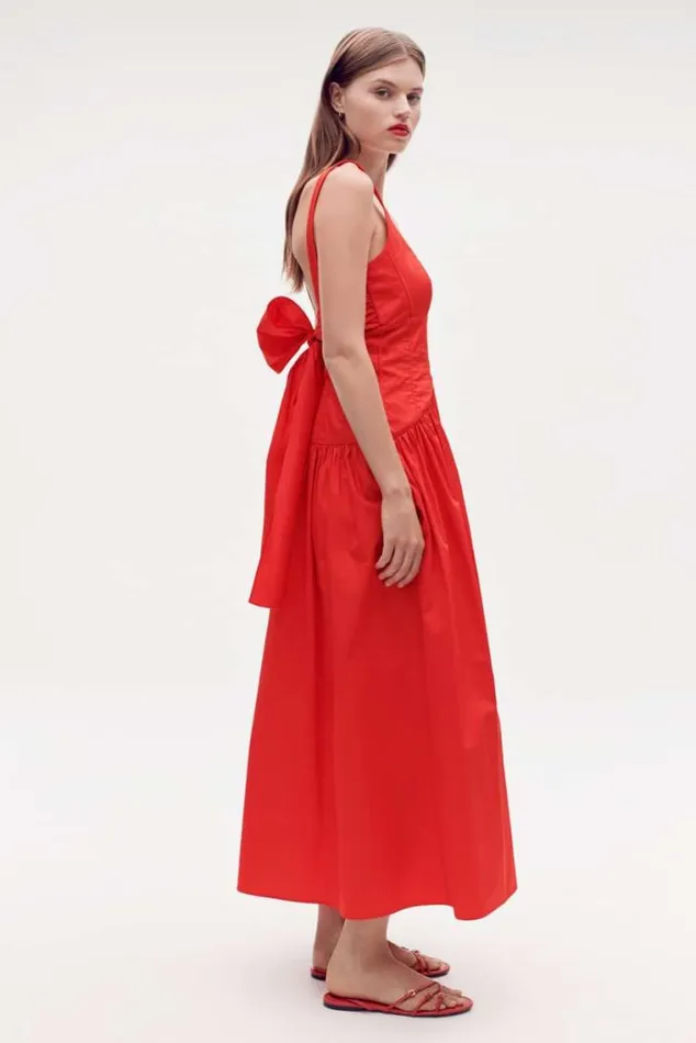 Oroton Dresses Tie Back Sundress Poppy 8211 Women