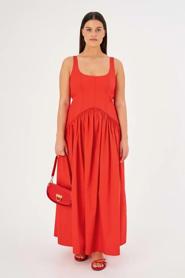 Oroton Dresses Tie Back Sundress Poppy 8211 Women